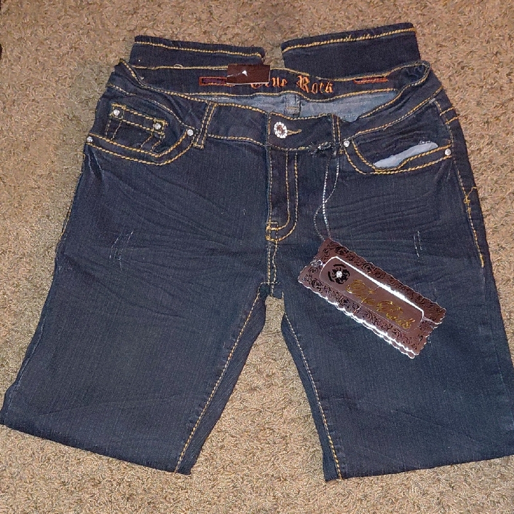 TRUE ROCK Dark Wash Skinny Jeans